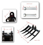 TYPHON Attachment Rake Attachments Tools for Mini Excavators Excavator