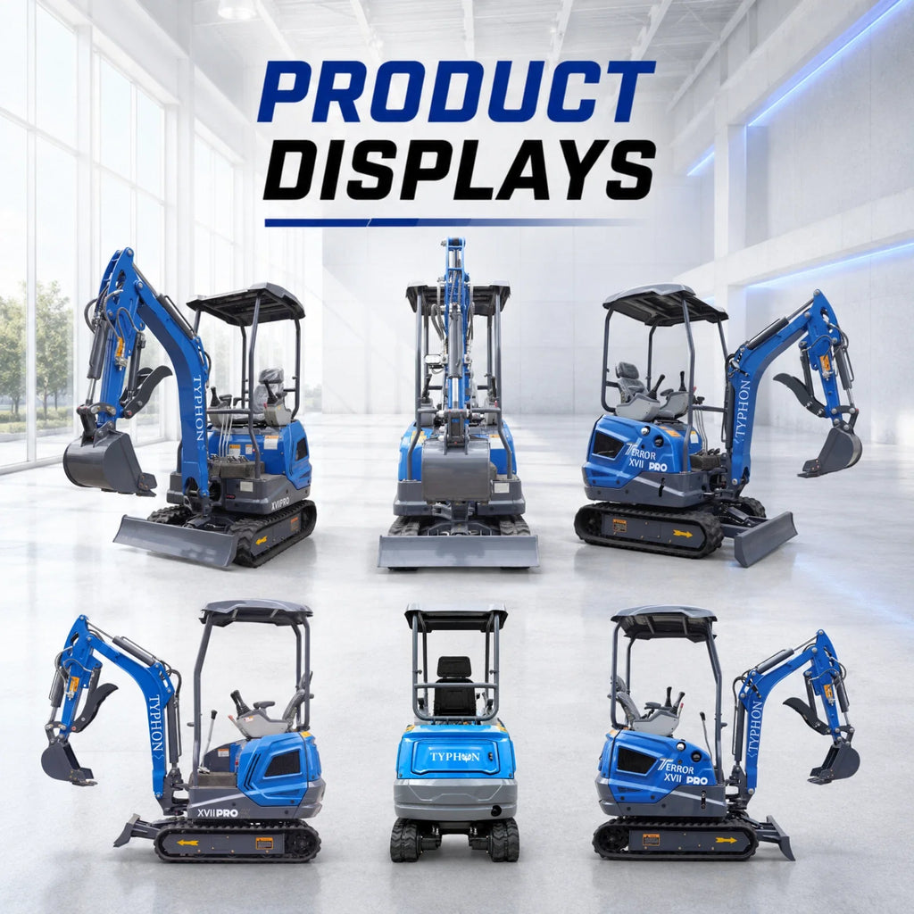 TYPHON TERROR XVII PRO 3800lb Mini Excavator Kubota D902 EPA Diesel Engine USA