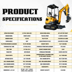 2026 TYPHON Terror XVII Pro 3800lbs Mini Excavator Kubota D902 Engine Side Swing