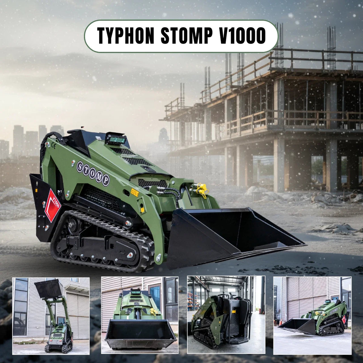 TYPHON Stomp V1000 Kubota D1105 Diesel 24.4hp Skid Steer Hydraulics Full Control