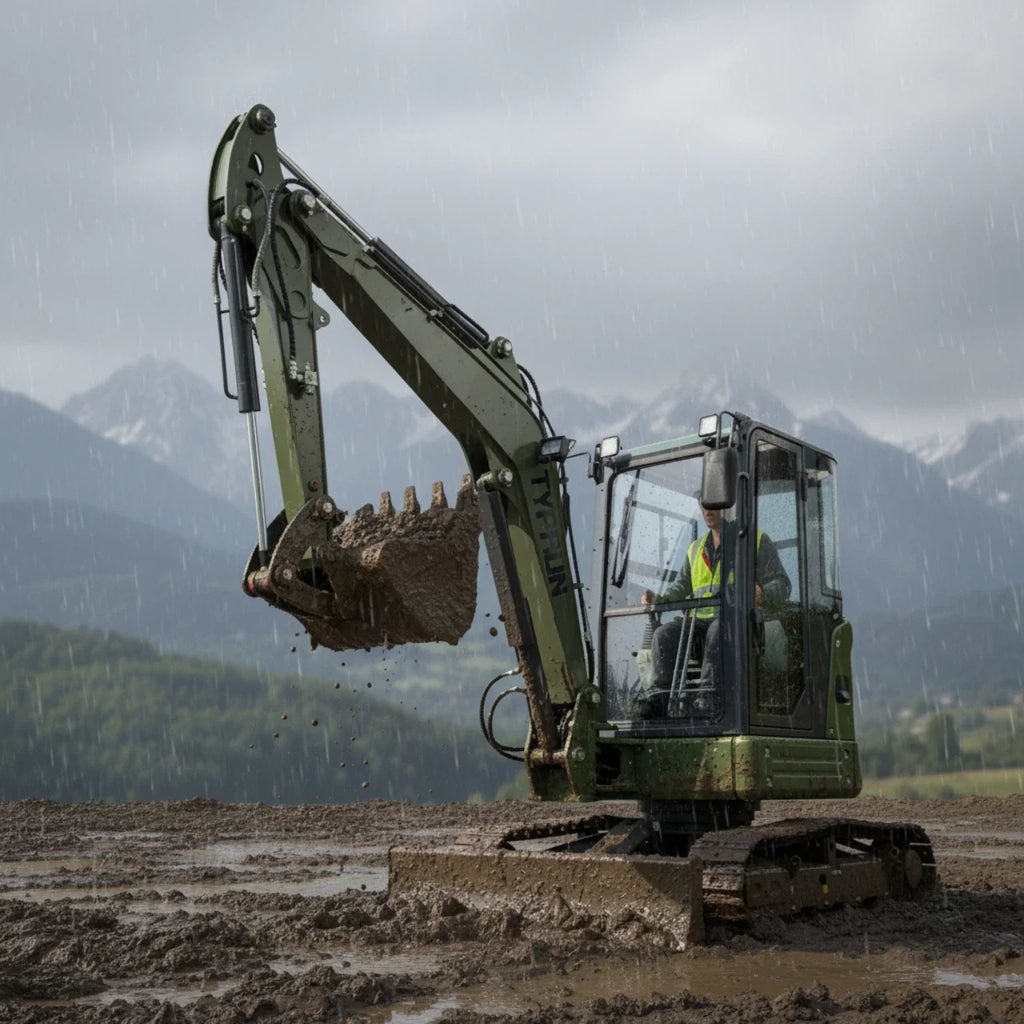 TYPHON KUVUO 4.0 Mini Excavator with Boom Swing Full Hydraulic Control AC/Heat