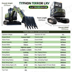 TYPHON TERROR LXV 6.6 Ton Excavator Kubota V2607 57HP AC Heater Cabin Boom Swing