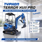 TYPHON TERROR XVII PRO 3800lb Mini Excavator Kubota D902 EPA Diesel Engine USA