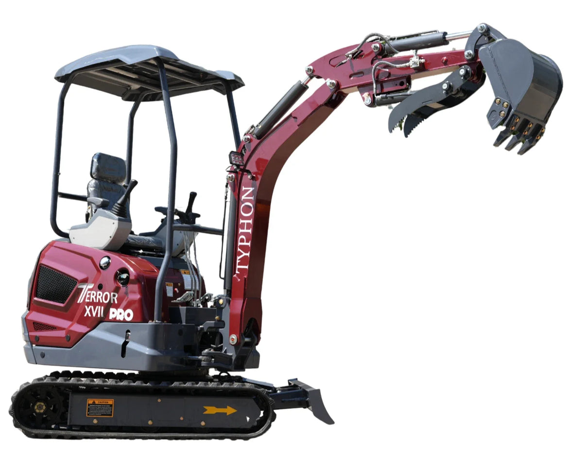 New TYPHON TERROR XVII PRO Mini Excavator 3800lb Kubota D902 Diesel w Boom Swing