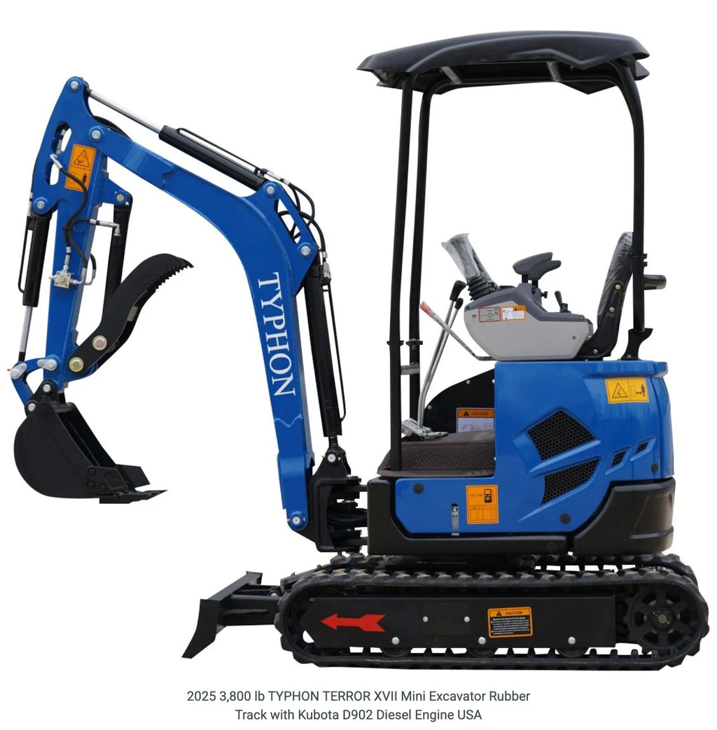 2026 New TYPHON Mini Excavator Crawler EPA certified USA KUBOTA Diesel D902